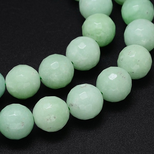 

PandaHall Natural Myanmar Jade/Burmese Jade Bead Round Strands, Faceted, 10mm, Hole: 1mm, about 40pcs/strand, 16 inch Myanmar Jade Round
