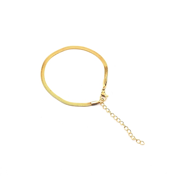 

PandaHall 3mm 304 Stainless Steel Flat Snake Dome Herringbone Chain Link Bracelet for Men Women, Golden, 6.46~6.57 inch(16.4~16.7cm) 304...