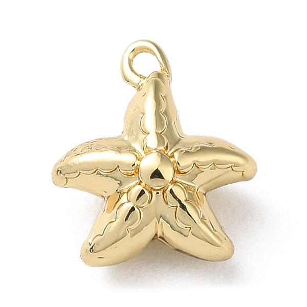 

PandaHall Brass Pendant, Marine Animal Charm, Golden, Starfish, 10x9x5mm, Hole: 1mm Brass Starfish