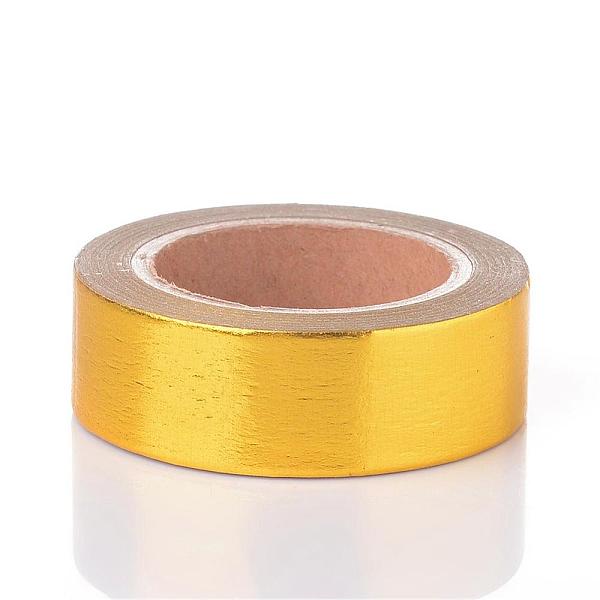 

PandaHall DIY Scrapbook Decorative Paper Tapes, Adhesive Tapes, Gold, 15mm, 10m/roll Paper Gold