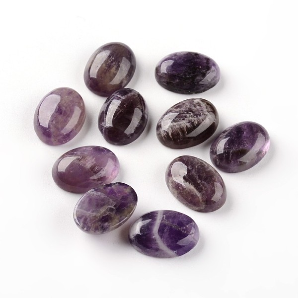 

PandaHall Oval Natural Amethyst Cabochons, 18x13x6mm Amethyst Oval