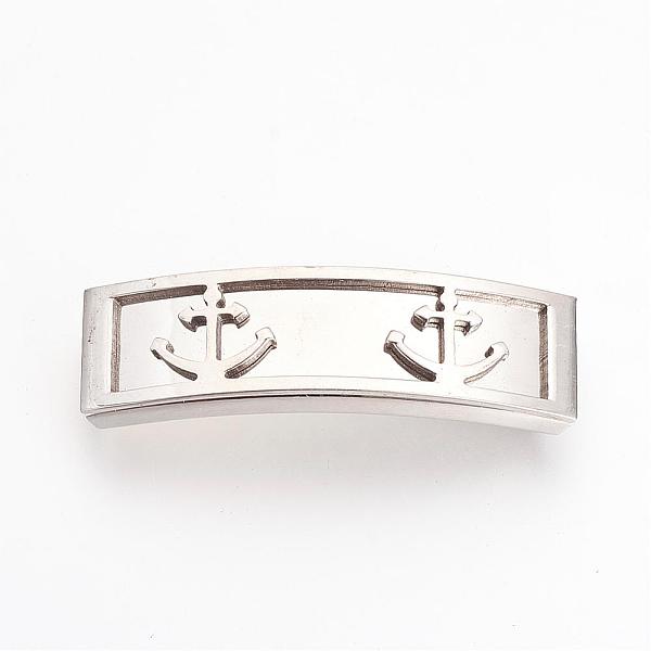 

PandaHall 201 Stainless Steel Slide Charms, Polished, Rectangle with Anchor, Stainless Steel Color, 42x12x5.5~6mm, Hole: 10x3mm 201...