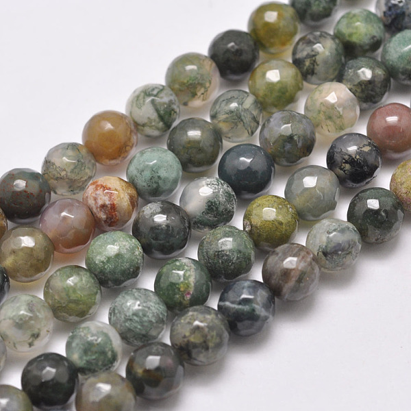 

PandaHall Natural Indian Agate Beads Strands, Round, Faceted, Dark Green, 8mm, Hole: 1mm, about 48pcs/strand, 15.1 inch Indian Agate Round...