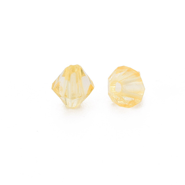

PandaHall Transparent Acrylic Beads, Faceted, Bicone, Orange, 5x4.5mm, Hole: 1.2mm, about 12160pcs/500g Acrylic Bicone Orange