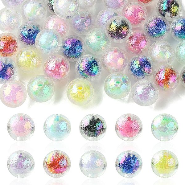 

PandaHall 50Pcs Transparent Acrylic Beads, Bead in Bead, Round, Mixed Color, 16x15mm, Hole: 2.5mm Acrylic Round Multicolor
