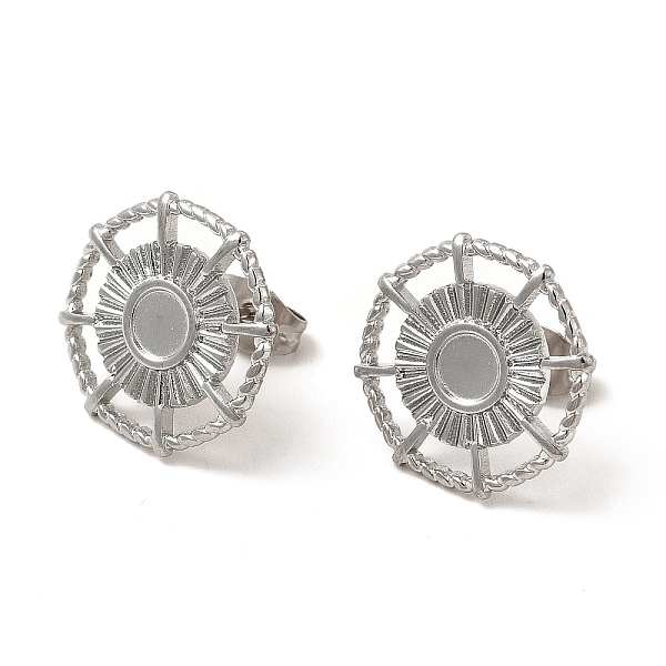 

PandaHall 304 Stainless Steel Stud Earring Settings, Helm with Round Tray, Stainless Steel Color, 16mm, Pin: 0.8mm, Tray: 4mm 304 Stainless...