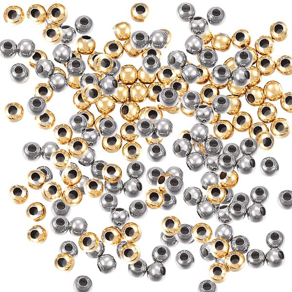 

PandaHall Vacuum Plating 304 Stainless Steel Beads, Round, Mixed Color, 4mm, Hole: 1.5mm, 200pcs/box 304 Stainless Steel Round