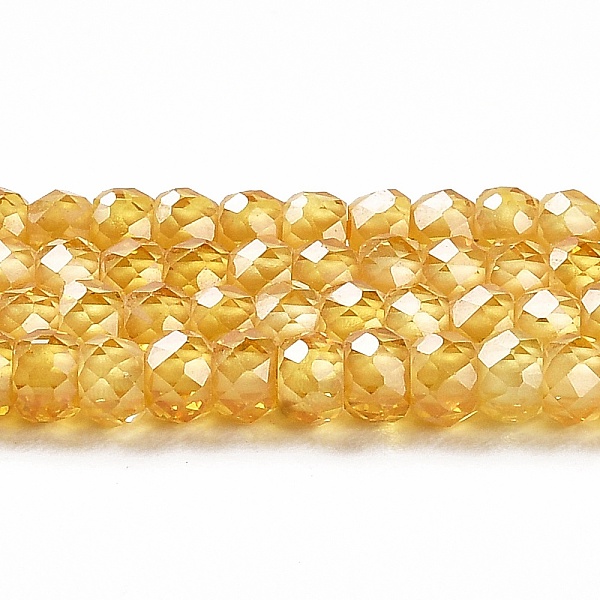 

PandaHall Cubic Zirconia Bead Strands, Faceted Rondelle, Gold, 3x2mm, Hole: 0.6mm, about 164~172pcs/strand, 14.57~14.88 inch(37~37.8cm)...