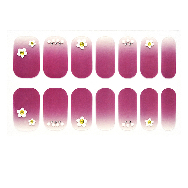 

PandaHall Full Cover Nombre Nail Stickers, Self-Adhesive, for Nail Tips Decorations, Old Rose, 24x8mm, 14pcs/sheet Paper Flower