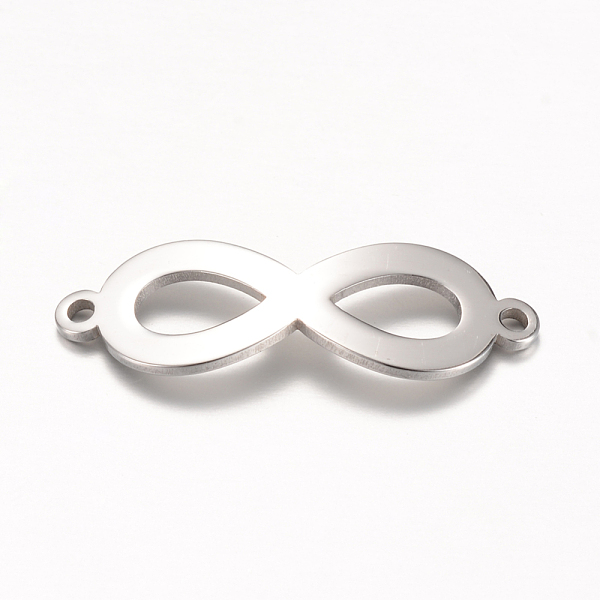 

PandaHall 201 Stainless Steel Links connectors, Infinity, Stainless Steel Color, 28.5x9.5x1mm, Hole: 1.5mm 201 Stainless Steel Infinity