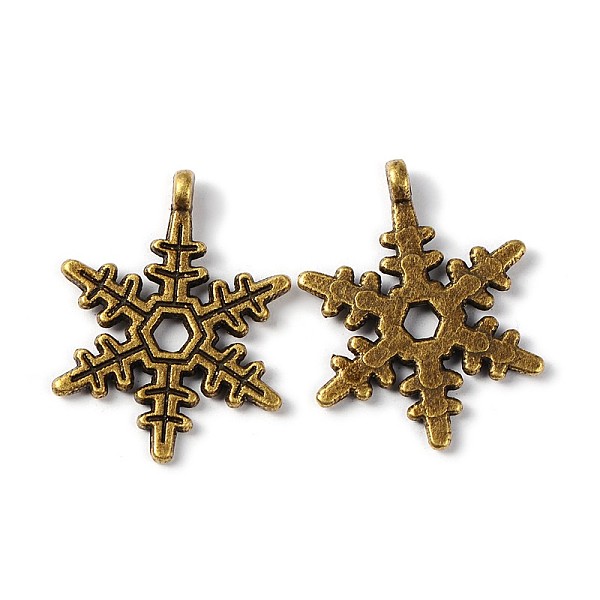 

PandaHall Christmas Snowflake Tibetan Style Alloy Pendants, Cadmium Free & Nickel Free & Lead Free, Antique Bronze, 23x17.5mm, Hole: 1.5mm...