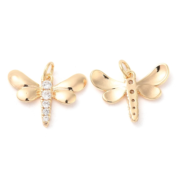 

PandaHall Brass with Cubic Zirconia Pendants, Dragonfly Charm, Real 18K Gold Plated, 16x20x2mm, Hole: 3mm Brass+Cubic Zirconia Dragonfly..., Clear