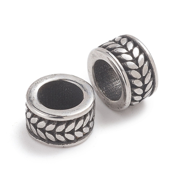 

PandaHall 316L Surgical Stainless European Beads, Large Hole Beads, Column, Antique Silver, 9.5x6mm, Hole: 6mm 316 Surgical Stainless Steel...