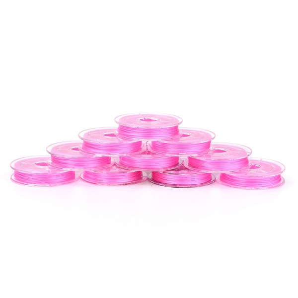 

PandaHall Flat Japanese Crystal Elastic Stretch Thread, for Bracelets Gemstone Jewelry Making Beading Craft, Hot Pink, 0.38mm, about 10.93...