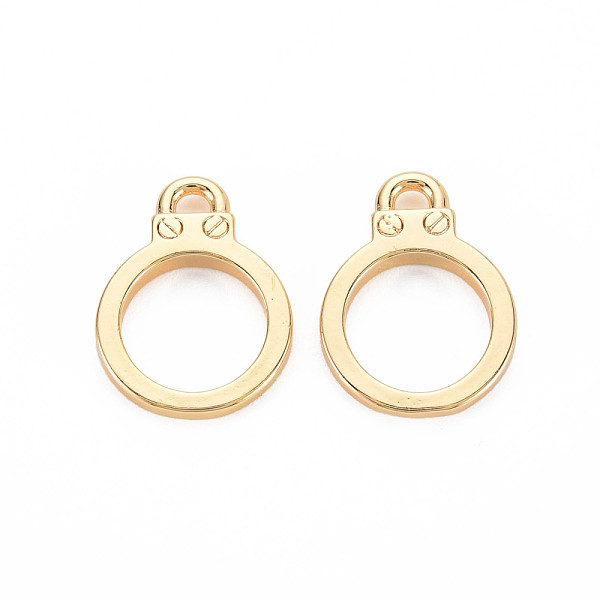 

PandaHall Brass Pendants, Nickel Free, Ring, Real 18K Gold Plated, 20x15x3mm, Hole: 2.5x2mm Brass Ring