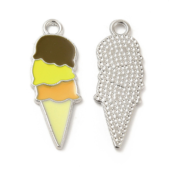 

PandaHall Summer Theme Alloy Enamel Pendants, Ice Cream Charms, Platinum, Mixed Color, 26x10x1mm, Hole: 2mm Alloy+Enamel Food Multicolor
