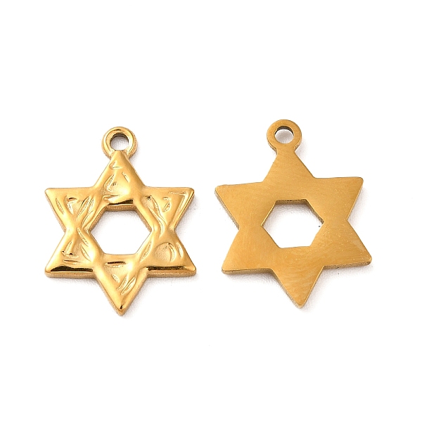 

PandaHall Ion Plating(IP) 304 Stainless Steel Pendants, Star of David Charm, Golden, 17x13x1mm, Hole: 1.5mm 304 Stainless Steel Star of...