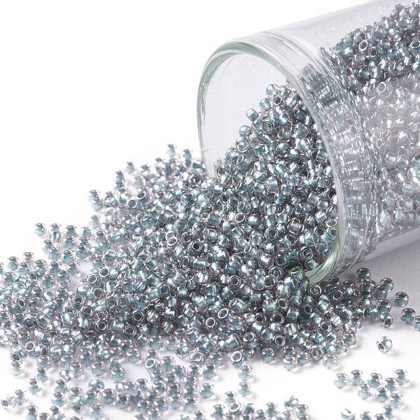 

PandaHall TOHO Round Seed Beads, Japanese Seed Beads, (288) Inside Color Crystal/Metallic Blue Lined, 15/0, 1.5mm, Hole: 0.7mm, about...