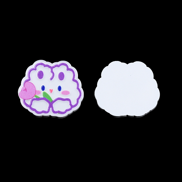 

PandaHall Printed Acrylic Cabochons, Cat, Medium Purple, 25x29x2mm Acrylic Cat Shape