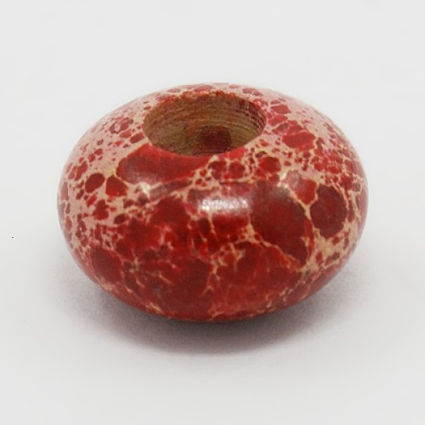 

PandaHall Synthetic Regalite European Beads, Large Hole Beads, Rondelle, 14x8mm, Hole: 5mm Imperial Jasper Rondelle Red