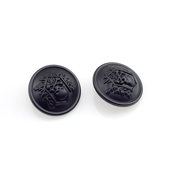 

PandaHall Alloy Shank Button, Flat Round with Skull, Matte Gunmetal Color, 23x11mm, Hole: 2mm Alloy Flat Round
