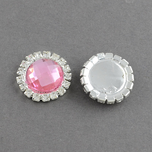 

PandaHall Shining Flat Back Faceted Half Round Acrylic Rhinestone Cabochons, with Grade A Crystal Rhinestones and Brass Cabochon Settings..., Multicolor