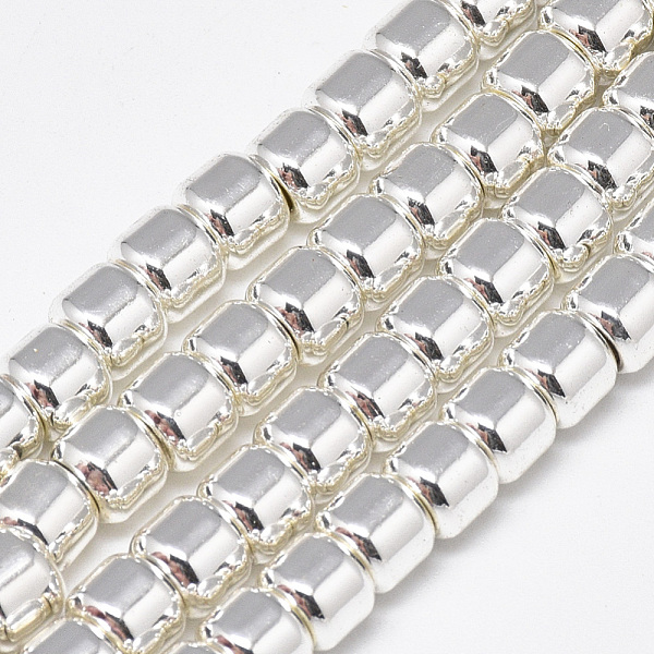 

PandaHall Electroplate Non-magnetic Synthetic Hematite Beads Strands, Column, Silver Plated, 6x5mm, Hole: 2.5mm, about 82pcs/strand, 15.7...