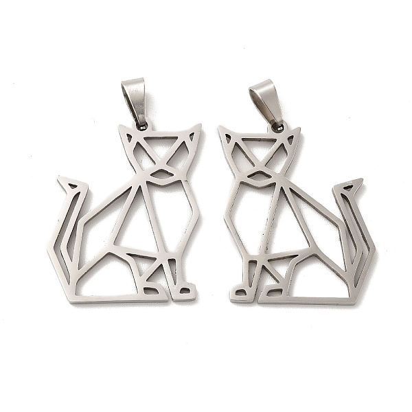 

PandaHall 201 Stainless Steel Origami Pendants, Cat Outline Charms, Stainless Steel Color, 29.5x22x1.5mm, Hole: 6.5x3mm 201 Stainless Steel...