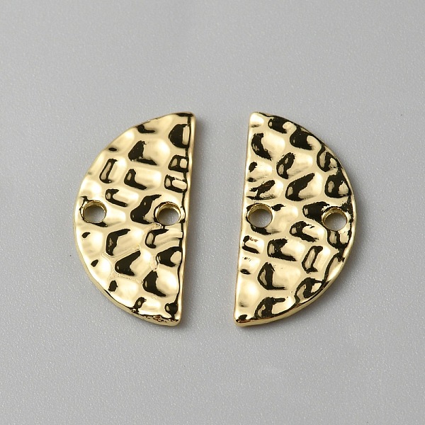 

PandaHall Alloy Connector Charms, Textured Links, Light Gold, Half Round, 7.5x15x1mm, Hole: 1.2mm Alloy Half Round