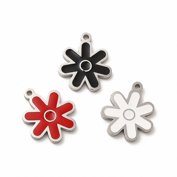 

PandaHall 304 Stainless Steel Charms, with Enamel, Flower, Mixed Color, 14x12x1mm, Hole: 1.2mm Alloy+Enamel Flower Multicolor