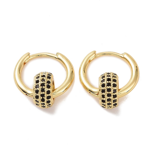 

PandaHall Cubic Zirconia Flat Round Beaded Hoop Earrings, Golden Brass Jewelry for Women, Black, 19.5mm, Pin: 1.2mm Cubic Zirconia Flat...