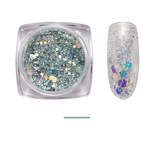 

PandaHall Shining Nail Art Glitter, Manicure Sequins and Shining Powder, DIY Sparkly Paillette Tips Nail, Cadet Blue, 1~3x1~3mm Plastic...