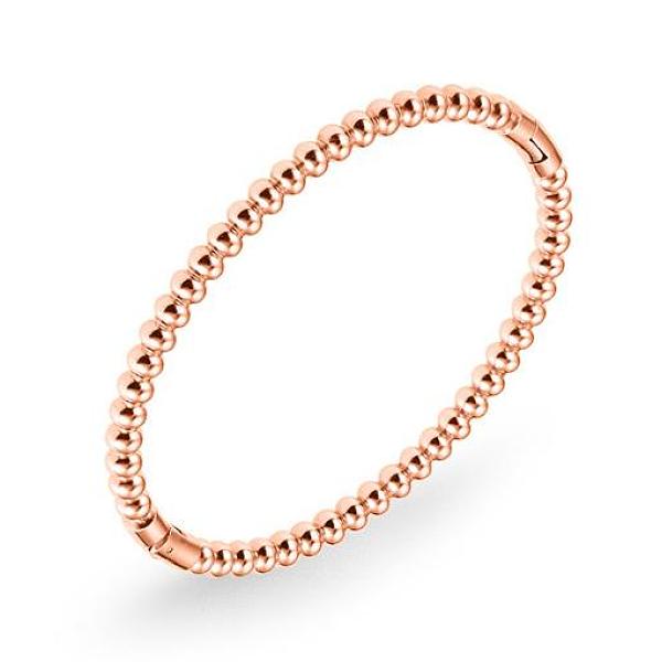 

PandaHall 304 Stainless Steel Round Beaded Hinged Bangle, Rose Gold, Inner Diameter: 1-3/4x2-1/4 inch(4.6~5.55cm) 304 Stainless Steel