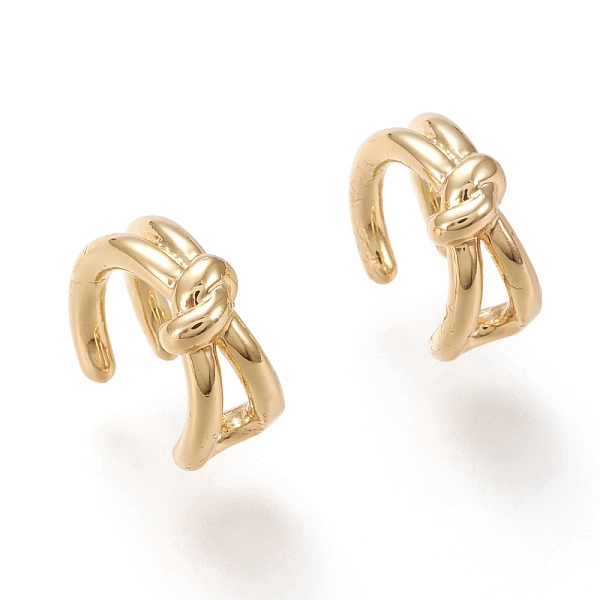 

PandaHall Brass Cuff Earrings, Knot, Real 18K Gold Plated, 11.5x11x5.5mm Brass