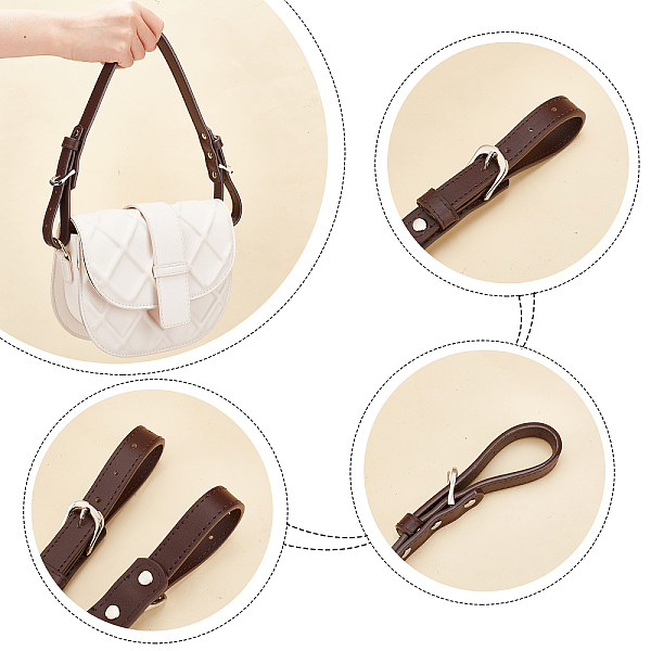 

PandaHall WADORN Leather Purse Strap Replacement, 45.5 cm Adjustable Handbag Handles Strap Cowhide Leather Coach Bag Handles DIY Bag Purse...