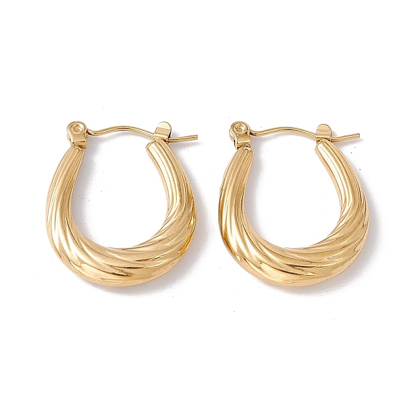 

PandaHall Ion Plating(IP) 304 Stainless Steel Twist Teardrop Hoop Earrings for Women, Golden, 22.5x18.5x4mm, Pin: 0.7mm 304 Stainless Steel...