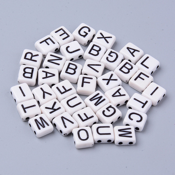 

PandaHall Acrylic Multi-Strand Links, for Tile Elastic Bracelets Making, Rectangle with Mixed Letter, Black, 8.5x7.5x4mm, Hole: 1.5mm, about...
