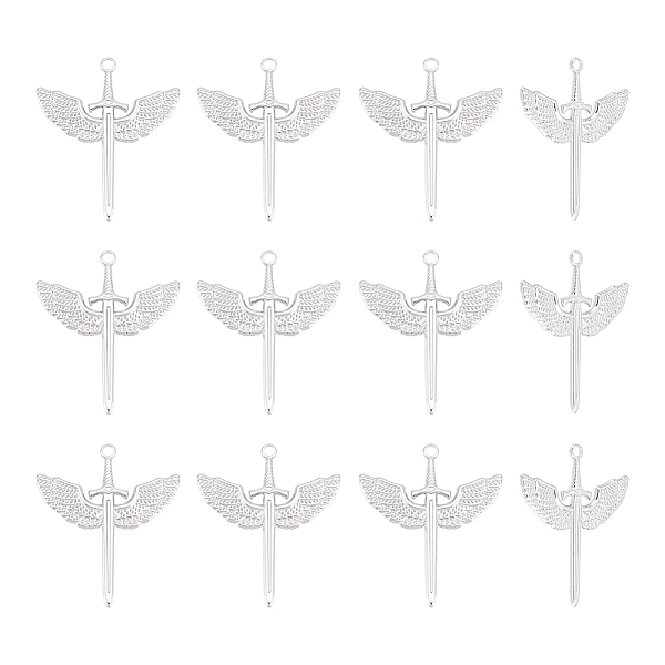 

PandaHall Unicraftale 304 Stainless Steel Pendants, Sword with Wing Charm, Stainless Steel Color, 41.5x35.5x2mm, Hole: 3mm, 12pcs/box 304...