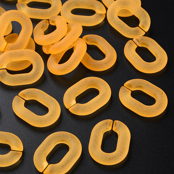 

PandaHall Transparent Acrylic Linking Rings, Quick Link Connectors, for Cable Chains Making, Frosted, Oval, Orange, 24x18x5mm, Inner...