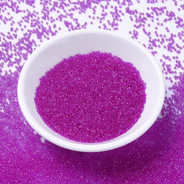 

PandaHall MIYUKI Delica Beads, Cylinder, Japanese Seed Beads, 11/0, (DB1310) Dyed Transparent Fuchsia, 1.3x1.6mm, Hole: 0.8mm, about..., Pink