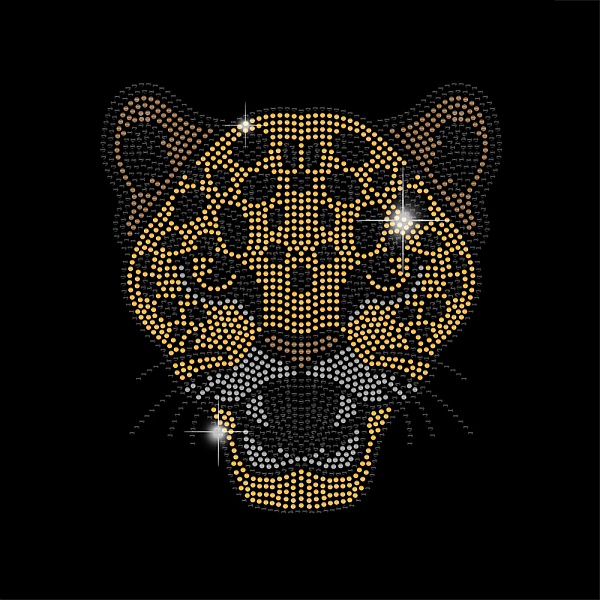 

PandaHall Glass Hotfix Rhinestone, Iron on Appliques, Costume Accessories, for Clothes, Bags, Pants, Leopard, 297x210mm Glass Rhinestone..., Gold