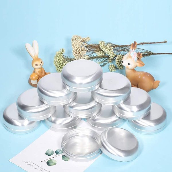 

PandaHall Round Aluminium Tin Cans, Aluminium Jar, Storage Containers for Cosmetic, Candles, Candies, with Screw Top Lid, Platinum, 77x32mm...