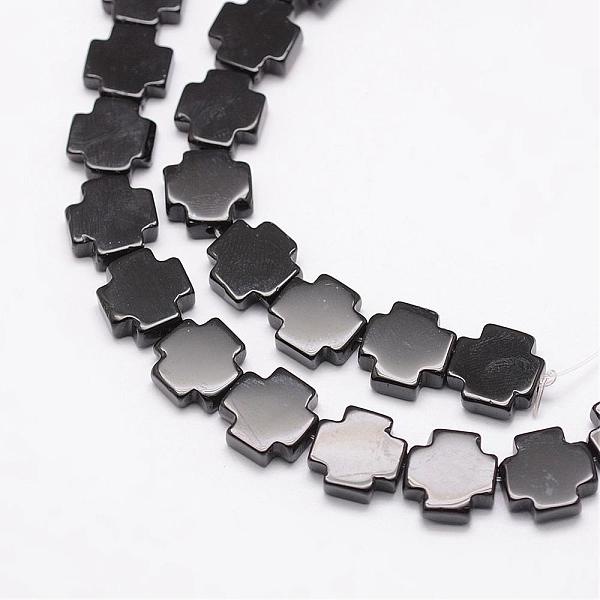 

PandaHall Natural Black Onyx Beads Strands, Cross, 12x12x4mm, Hole: 1mm, about 32pcs/strand, 15.4 inch Black Onyx Cross