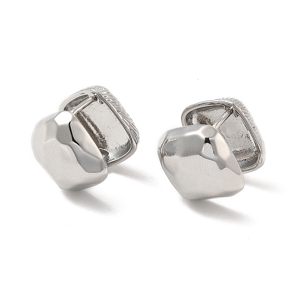 

PandaHall Brass Rhombus Hoop Earrings for Women, Platinum, 16x15x15mm, Pin: 0.8mm Brass Rhombus