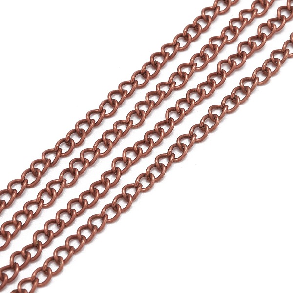 

PandaHall Iron Twisted Chains, Unwelded, Red Copper Color, with Spool, Size: Chains: about 3.7mm long, 2.5mm wide, 0.7mm thick, about 328.08...