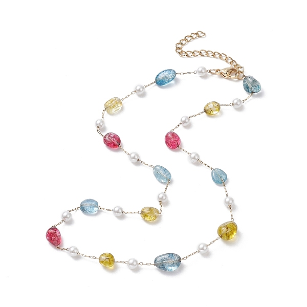 

PandaHall Ion Plating(IP) 316 Surgical Stainless Steel Paperclip Chains Necklaces, Natural Gemstone Nuggets Beaded Necklace for Women...