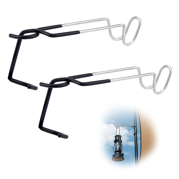

PandaHall Stainless Steel Camping Lantern Hooks Hangers, PVC Covered Tip Tent Light Hangers, Outdoor Lamp Hanger Non-Slip for Camping Hiking..., Black