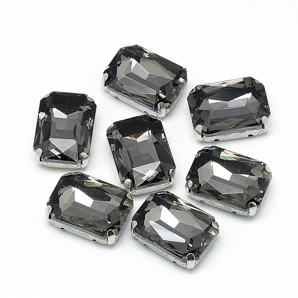 

PandaHall Sew on Rhinestone, Multi-strand Links, Glass Rhinestone, with Brass Prong Settings, Garments Accessoriess, Faceted, Octagon..., Gray