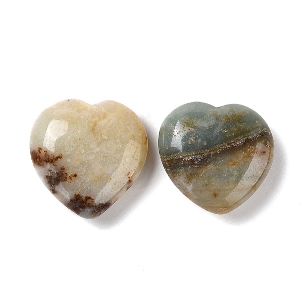 

PandaHall Natural Amazonite Heart Love Stone, Pocket Palm Stone for Reiki Balancing, 28~29.5x29.5~30x10.5~11.5mm Amazonite Heart