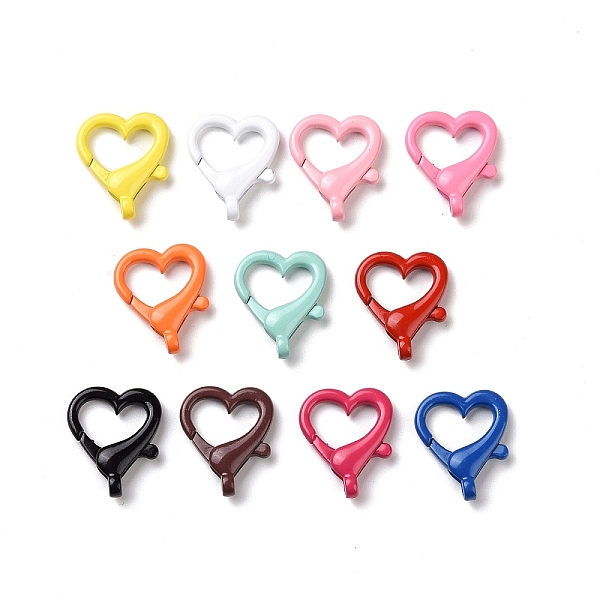 

PandaHall Spray Painted Alloy Lobster Claw Clasps, Heart, Mixed Color, 20x16.5x4.5mm, Hole: 2mm, inner diameter: 12x6mm Alloy Heart..., Multicolor